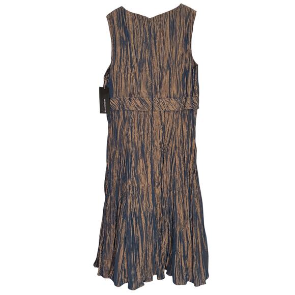 Victor Costa Vintage Blue & Brown Iridescent Crinkle Dress 12 - Picture 2 of 6